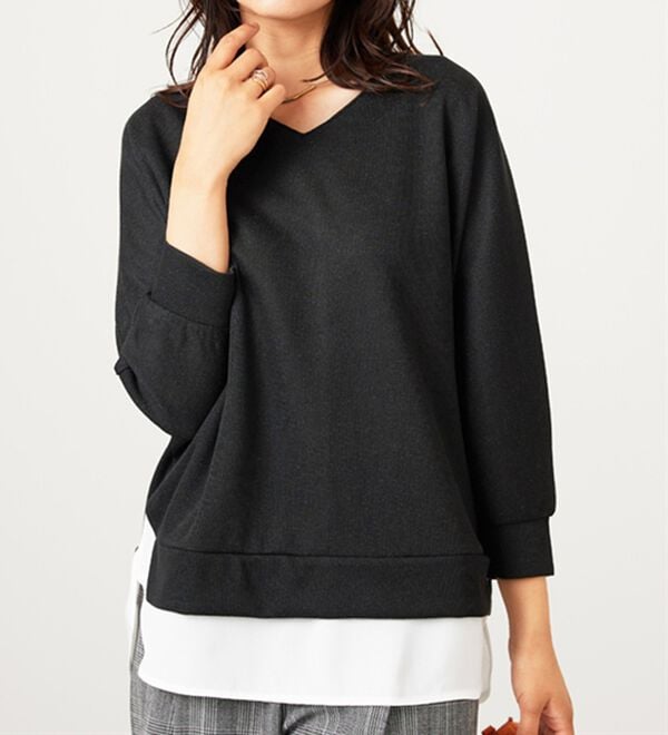 BELLUNA（ベルーナ）の「ラメ調レイヤード風プルオーバー（カットソー）」｜詳細画像