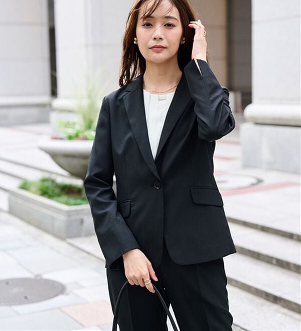 RANAN（ラナン）の「【選べる衿】洗える！春夏ロングシーズン着用可能ベーシック２点ライトスーツ（パンツスーツ）」｜詳細画像