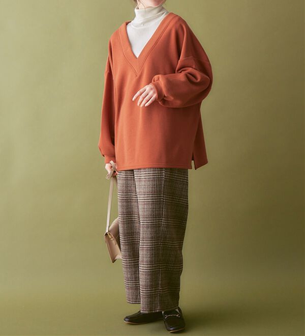 Viola e Viola（ヴィオラ エ ヴィオラ）の「あったか裏起毛Ｖネックチュニック（チュニック）」｜詳細画像