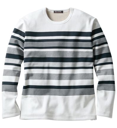 「裏ベロアボーダートレーナー（メンズトレーナー）」