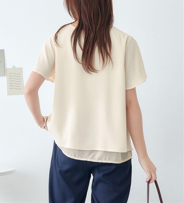 alotta（アロッタ）の「シフォンレイヤードＶネックブラウス（ブラウス）」｜詳細画像