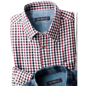 「＜マクベル＞新感覚大人の暖か起毛シャツ（メンズシャツ）」｜レッド