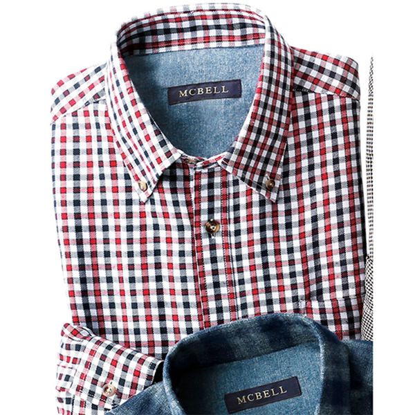 「＜マクベル＞新感覚大人の暖か起毛シャツ（メンズシャツ）」｜レッド