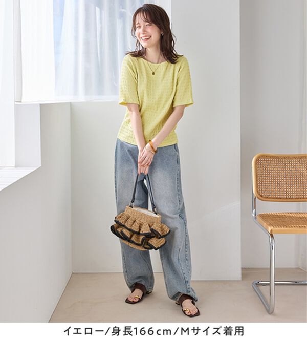 Viola e Viola（ヴィオラ エ ヴィオラ）の「【汗サラ！】Tシャツより上品。きれい見えカットソートップス（カットソー）」｜詳細画像
