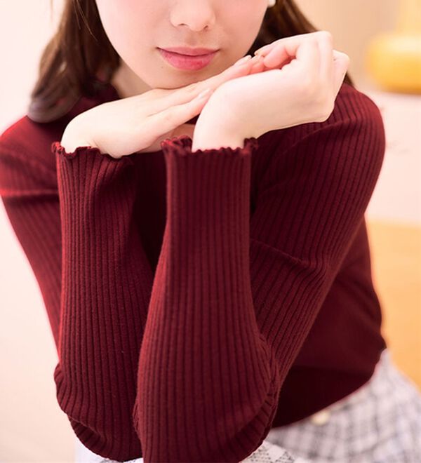 alotta（アロッタ）の「【美人百花掲載】洗える！チクチクしにくいメロウリブニット（ニット・セーター）」｜詳細画像