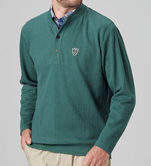 「＜ダンロップ・リファインド＞フェイクレイヤードスタンド衿トレーナー（メンズトレーナー）」｜詳細画像