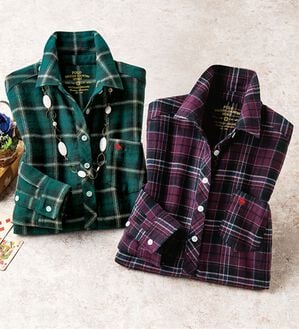 ルフラン（ルフラン）の「【２色組】【ＰＯＬＯ　ＢＣＳ】柔らかネル素材ブラウス（ブラウス）」｜2色組