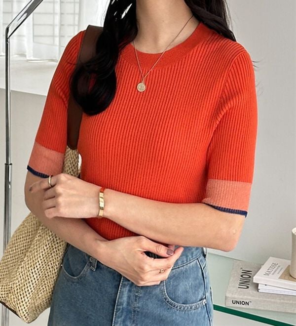 GeeRA（ジーラ）の「『ドラマ着用商品』 袖口シアーリブニット（ニット・セーター）」｜詳細画像