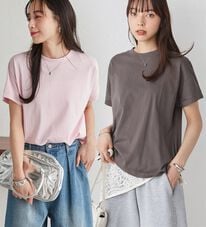 RANAN（ラナン）の「【選べる袖丈】ひんやり！＜BC＞綿100％プチハイネックＴシャツ（カットソー）」