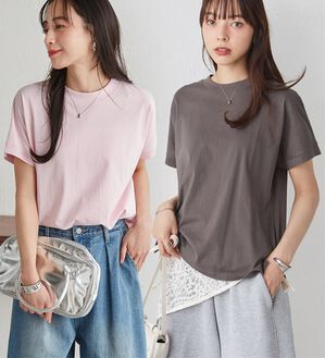 RANAN（ラナン）の「【選べる袖丈】ひんやり！＜BC＞綿100％プチハイネックＴシャツ（カットソー）」｜詳細画像