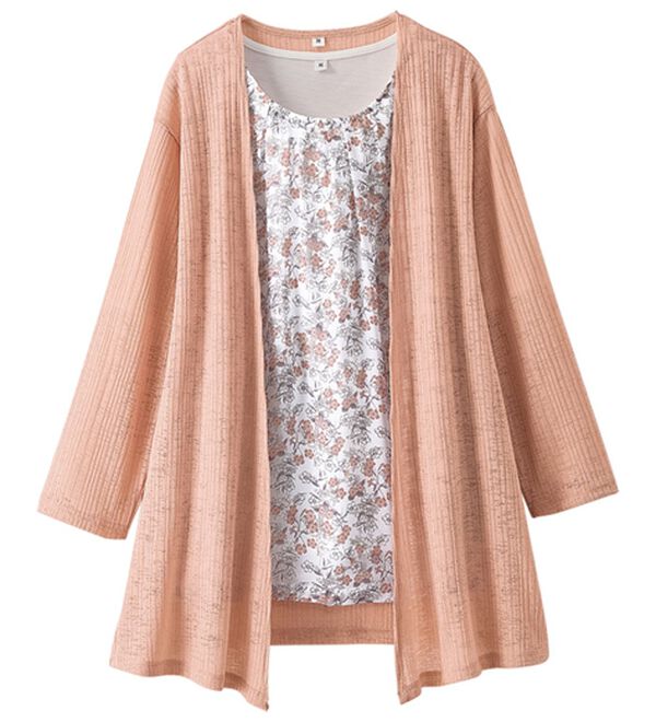 BELLUNA（ベルーナ）の「シフォンプリントカーディガンアンサンブル（アンサンブル）」｜詳細画像