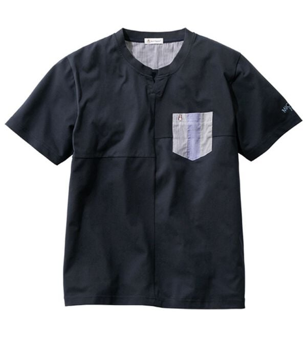 「＜ハッシュパピー＞大人のパネル切替プルオーバー（メンズシャツ）」｜ネイビー