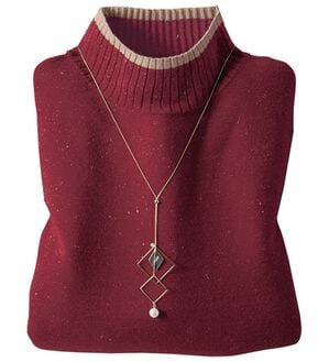 BELLUNA（ベルーナ）の「チクチクしない！ラメ入りウォッシャブルセーター（ニット・セーター）」｜ボルドー