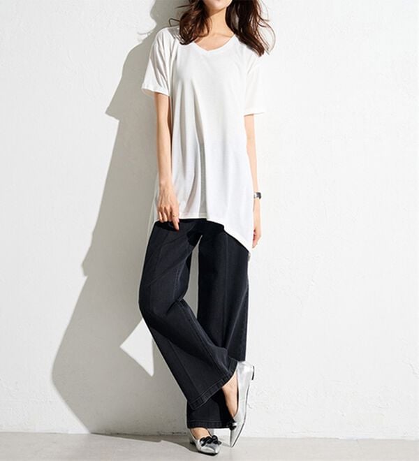 RANAN（ラナン）の「ひんやり！レディゆるシルエットＴシャツ（カットソー）」｜詳細画像