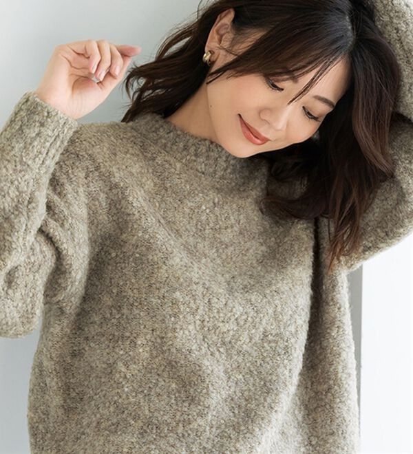 BELLUNA（ベルーナ）の「やわらかブークレニットプルオーバー（ニット・セーター）」｜詳細画像