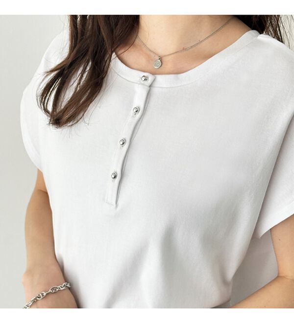 GeeRA（ジーラ）の「綿１００％前後２ＷＡＹシルケットフレンチスリーブカットソー（Tシャツ）」｜詳細画像