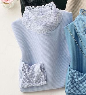 ルフラン（ルフラン）の「重ねてかわいい水玉使いカットソー（カットソー）」｜パープルグレー