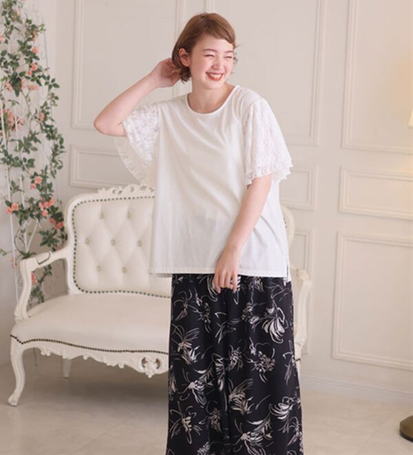 A HAPPY MARILYN（アハッピーマリリン）の「袖２段レース カットソープルオーバー（カットソー）」｜詳細画像