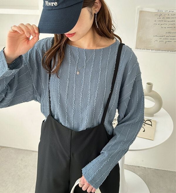 GeeRA（ジーラ）の「シャギージャカードボートネックカットソー（カットソー）」｜詳細画像