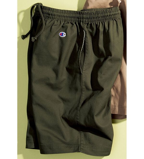 「＜チャンピオン＞綿１００％ツイルハーフパンツ（メンズハーフパンツ）」｜カーキ