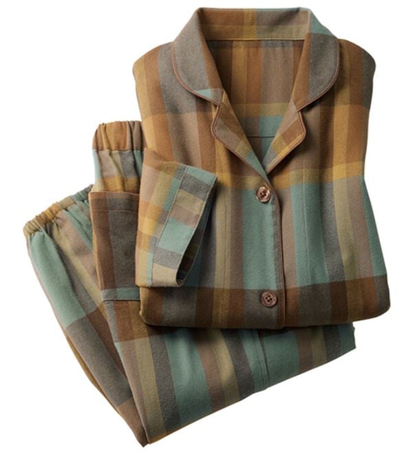 LAVIENNE（ラヴィエンヌ）の「綿１００％ふんわり柔か微起毛パジャマ（パジャマ・ルームウェア）」｜ミックスチェック