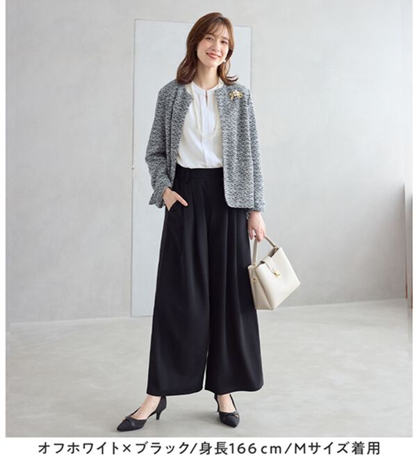 Viola e Viola（ヴィオラ エ ヴィオラ）の「【２点セット】入卒も！お仕事も！楽ちんスキッパーブラウス（ブラウススーツ）」｜詳細画像