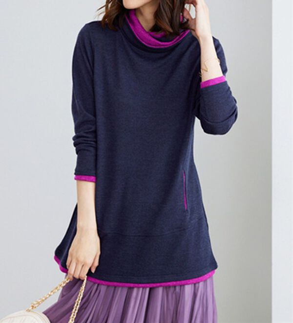 BELLUNA（ベルーナ）の「衿デザイン配色チュニック（チュニック）」｜詳細画像