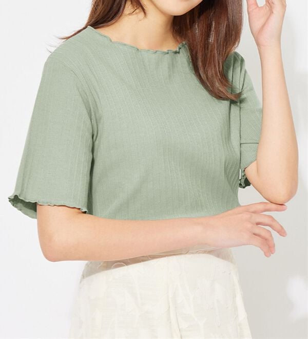 alotta（アロッタ）の「メロウ使いテレコリブＴシャツ（カットソー）」｜詳細画像