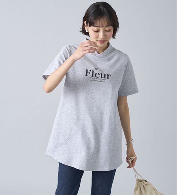 BELLUNA（ベルーナ）の「綿１００％裏毛素材ロゴチュニック（チュニック）」｜詳細画像