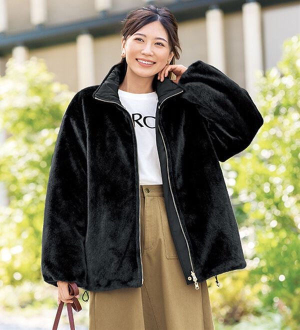 中わたキルトリバーシブルファーコート - ベルーナ【公式】