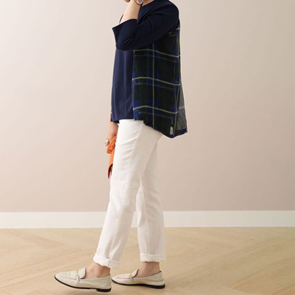 BELLUNA（ベルーナ）の「バックチェック柄切替プルオーバー（チュニック）」｜詳細画像