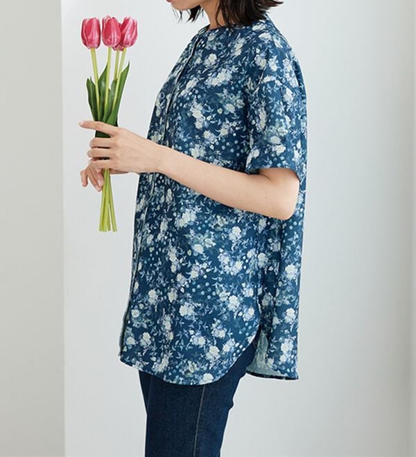 BELLUNA（ベルーナ）の「〈日比谷花壇〉バンドカラーチュニック（チュニック）」｜詳細画像