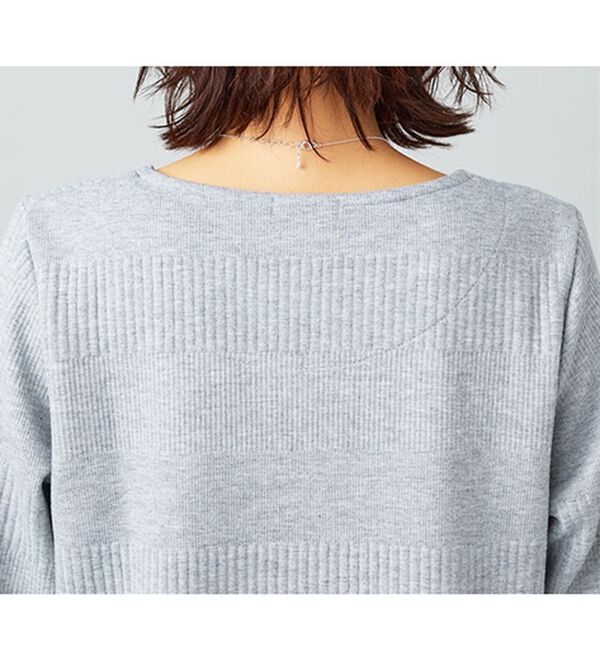 BELLUNA（ベルーナ）の「ボタン使いボーダージャカードワンピース（その他ワンピース）」｜詳細画像