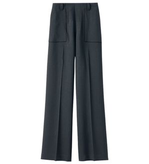 BELLUNA（ベルーナ）の「ひんやりリネンライク素材ベイカーワイドパンツ（ワイドパンツ・ガウチョ）」｜黒