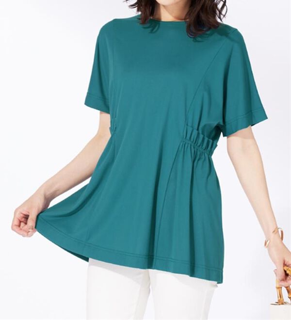 BELLUNA（ベルーナ）の「サイドギャザー使い細見えチュニック（チュニック）」｜詳細画像