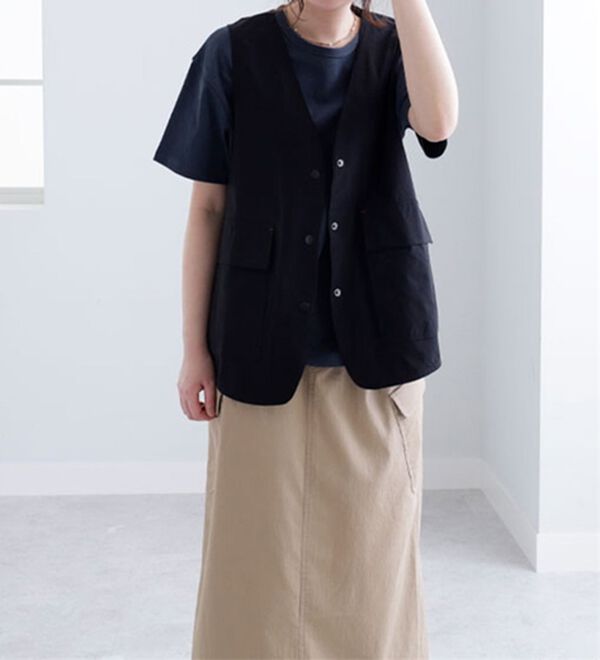 BELLUNA（ベルーナ）の「＜ｓｏｒａｆｕｋｕ＞はっ水加工ポケット付ベスト（ベスト）」｜黒