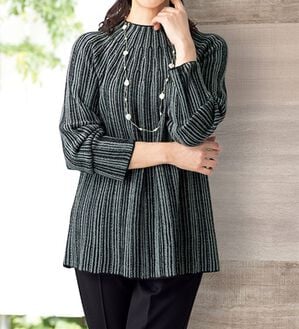 ルフラン（ルフラン）の「求心柄デザインニット（ニット・セーター）」｜黒系