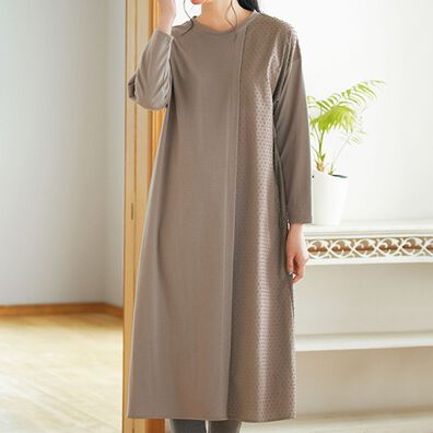 BELLUNA（ベルーナ）の「切替デザインゆったりワンピース（カットソーワンピース）」