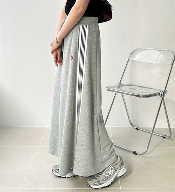 GeeRA（ジーラ）の「【ＵＳ．ＰＯＬＯ．ＡＳＳＮ】サイドラインスカート（ロングスカート）」｜詳細画像