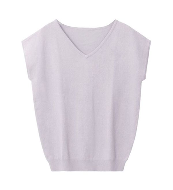 Pierrot（ピエロ）の「【選べる２ネック】シルクタッチフレンチスリーブニット（ニット・セーター）」｜詳細画像