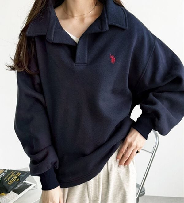 GeeRA（ジーラ）の「【U.S.POLO ASSN.】表ピーチポロ衿スウェット（カットソー）」｜詳細画像