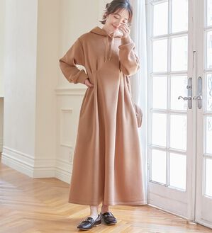 alotta（アロッタ）の「あったかふわふわ裏起毛ウエストタックワンピース（カットソーワンピース）」｜詳細画像