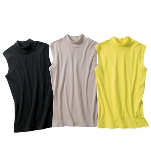 LAVIENNE（ラヴィエンヌ）の「【６色組】＜カラフルコットン＞綿１００％スリーブレスハイネックプルオーバー（肌着・インナーウェア）」｜詳細画像