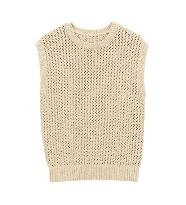 GeeRA（ジーラ）の「ミックスカラーメッシュニットトップス（ニット・セーター）」｜詳細画像