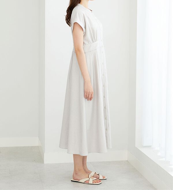 BELLUNA（ベルーナ）の「箔プリント麻調グリッターワンピース（その他ワンピース）」｜詳細画像