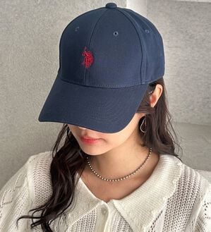 GeeRA（ジーラ）の「【ＵＳ．ＰＯＬＯ．ＡＳＳＮ】綿１００％深つばベースボールキャップ（帽子）」｜ネイビー