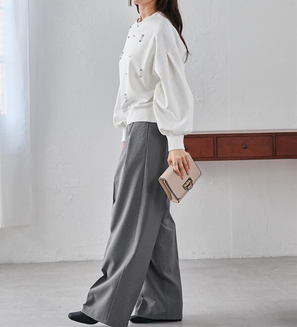 RANAN（ラナン）の「ビジュー使いボリューム袖プルオーバー（カットソー）」｜詳細画像