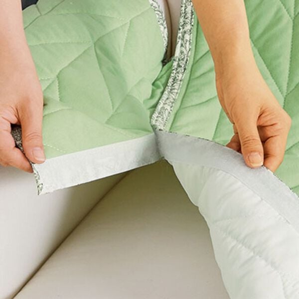 「綿１００％ヘリンボーンキルトセンターソファカバー（ソファーカバー）」｜詳細画像