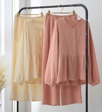 YU'NOW（ユナウ）の「【上下２点セット】Ｗガーゼ前開きパジャマ（パジャマ・ルームウェア）」