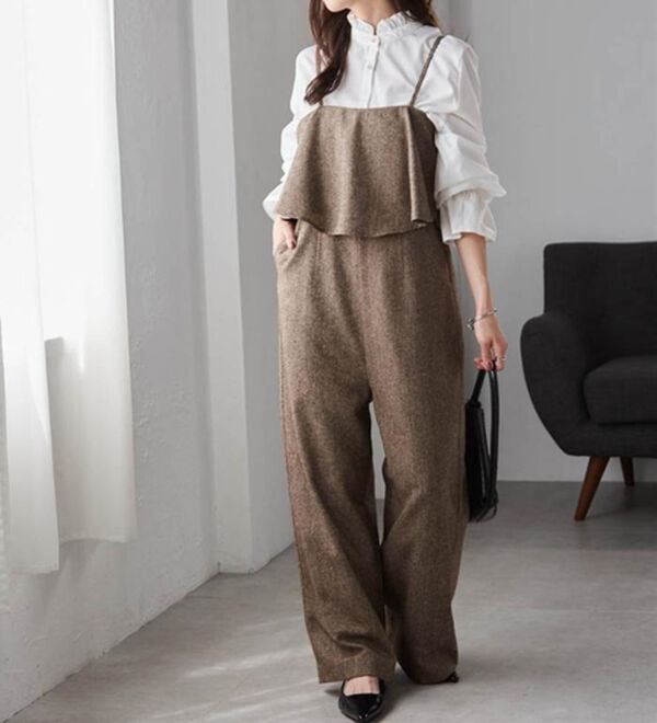 RANAN（ラナン）の「ツイードフリルサロペット（オールインワン）」｜詳細画像